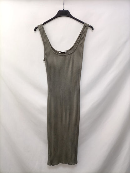 ZARA. Vestido midi verde T.s