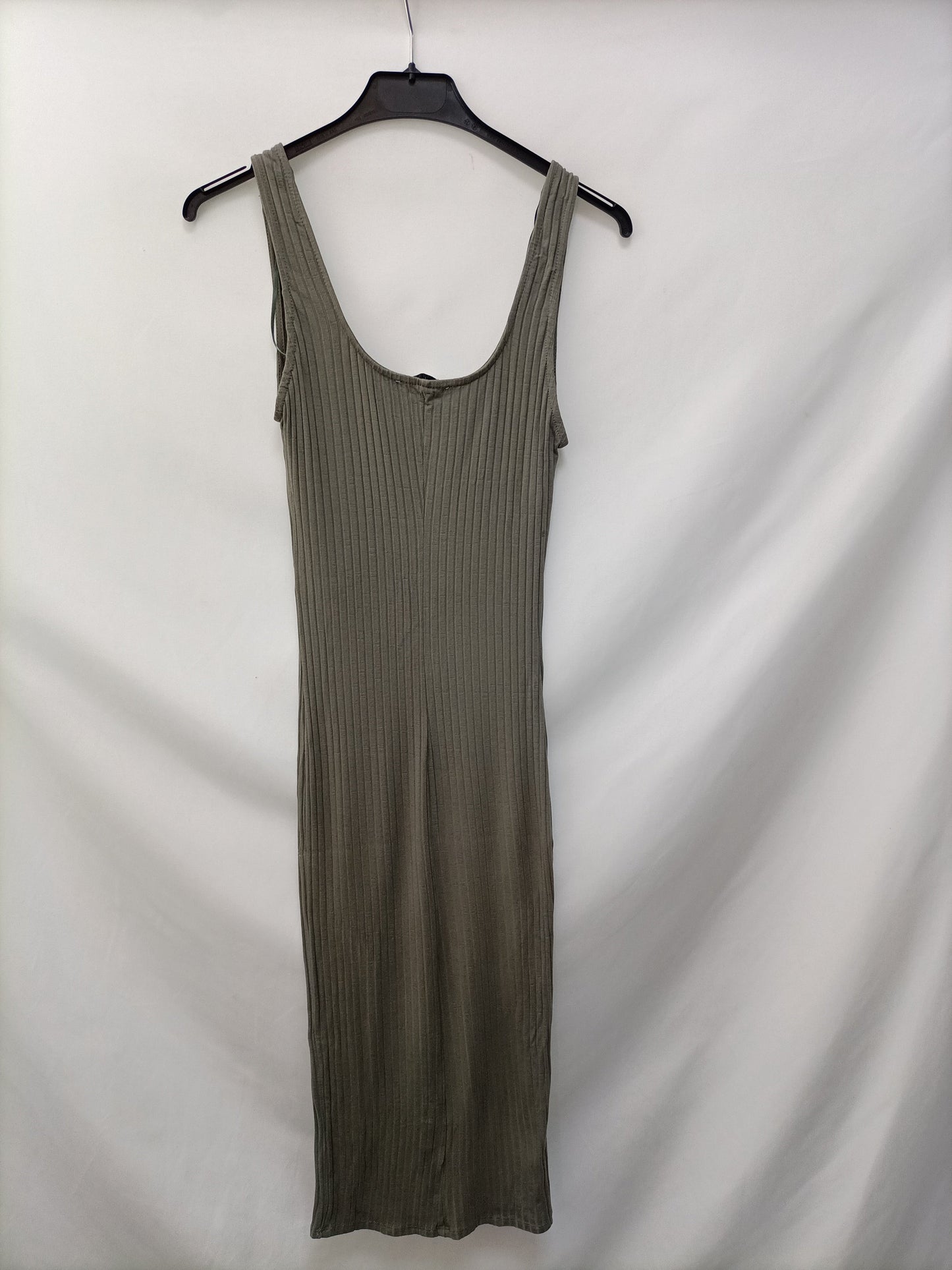 ZARA. Vestido midi verde T.s