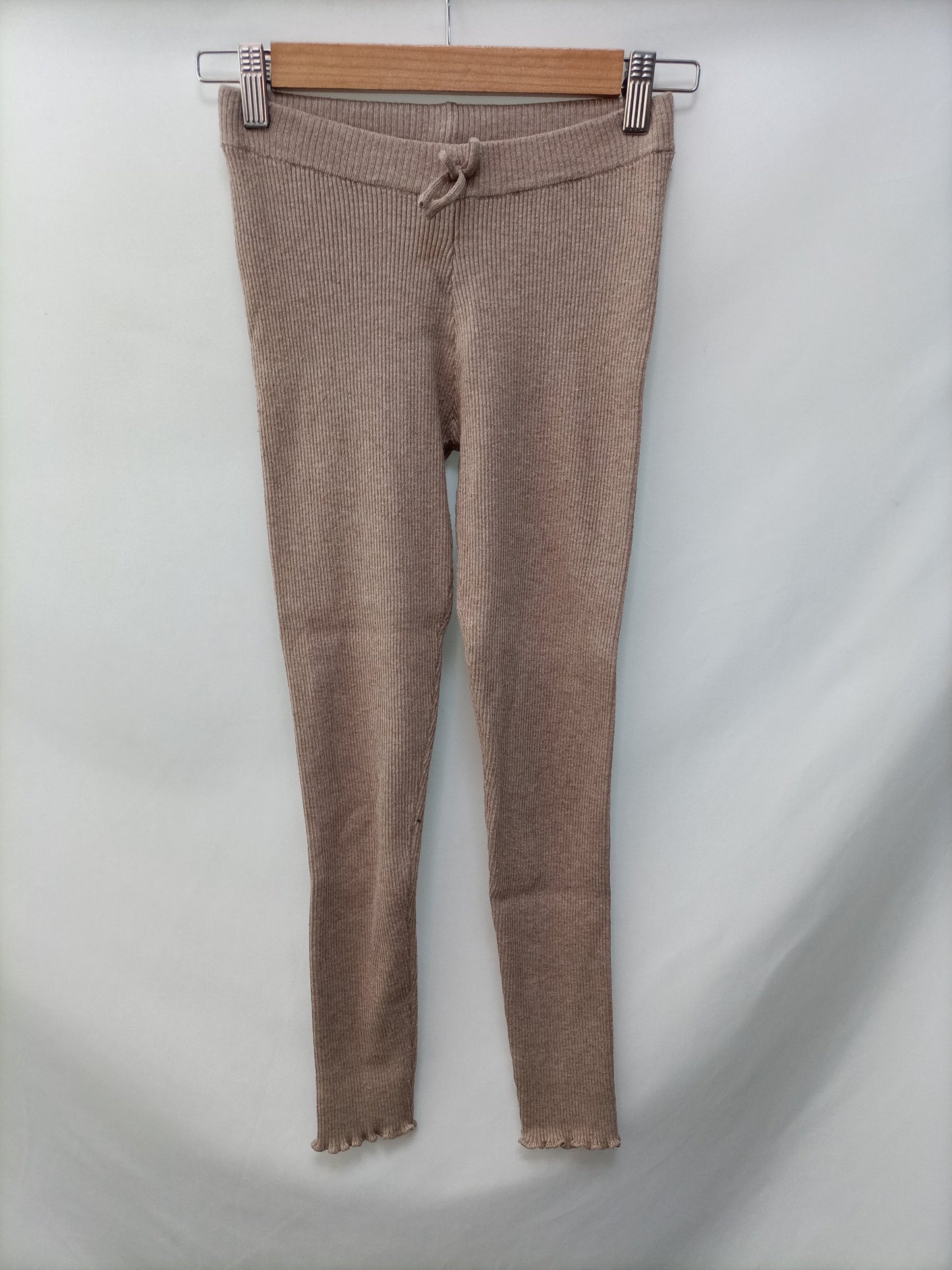 ZARA. Ribbed beige leggings, size 13-14 years