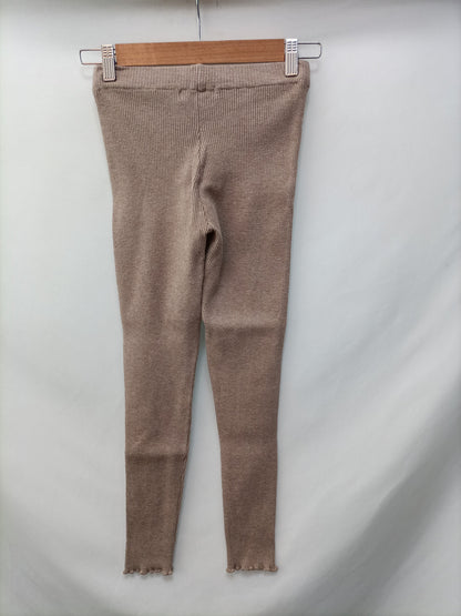 ZARA. Ribbed beige leggings, size 13-14 years