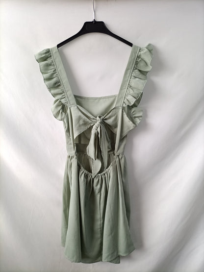 SHEIN. Vestido verde espalda T.xs