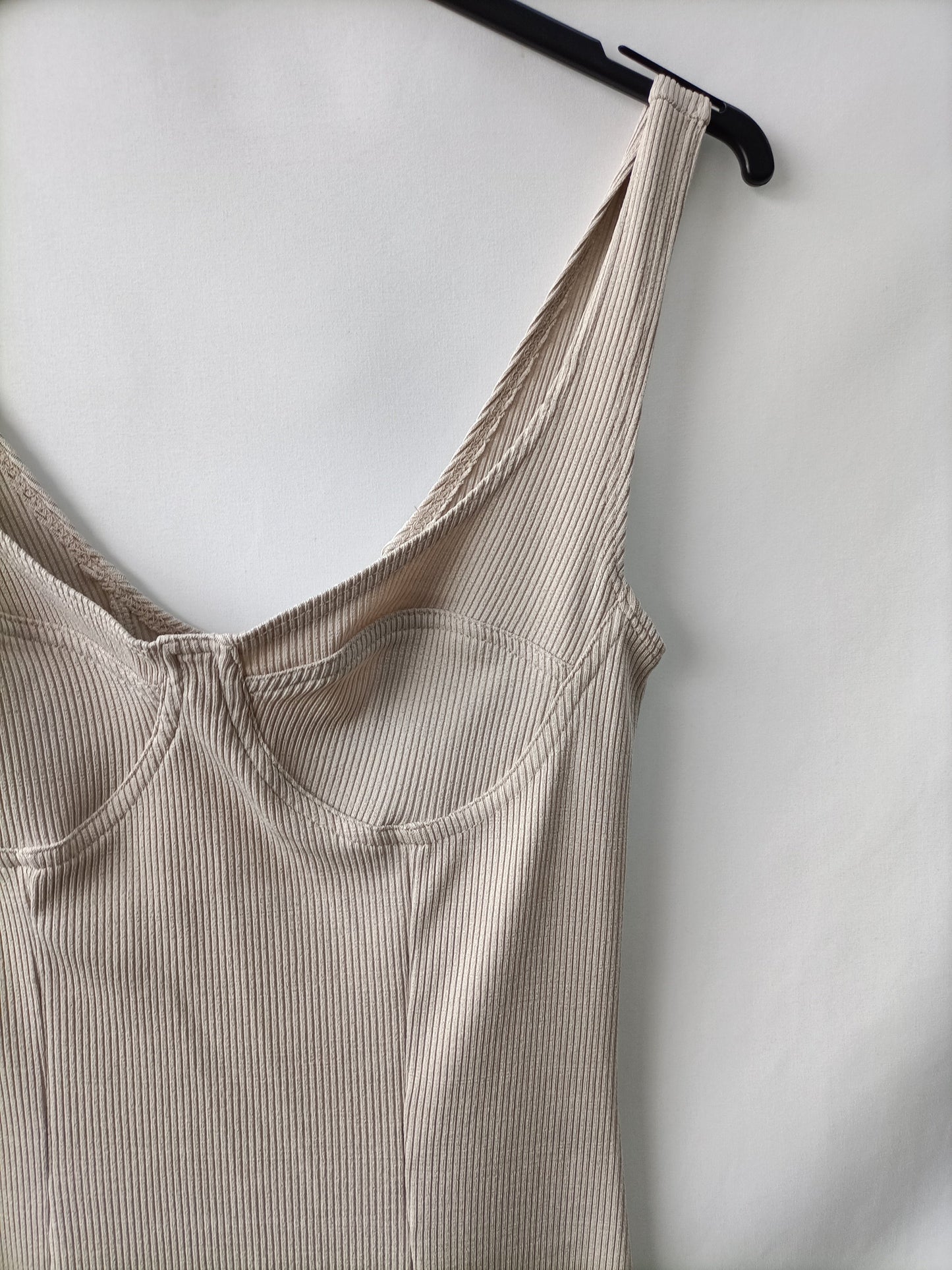 ZARA.  vestido corto canalé T.s