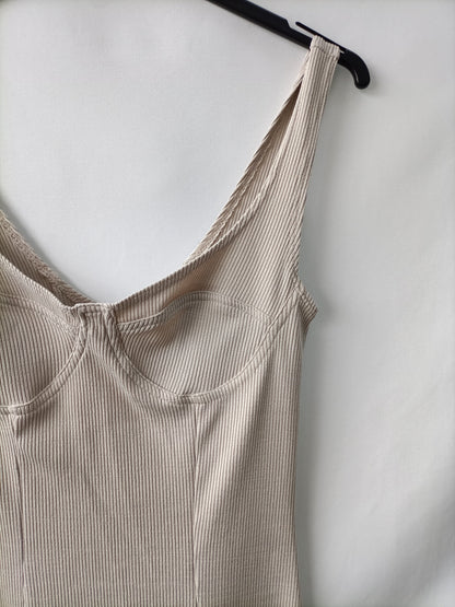 ZARA.  vestido corto canalé T.s