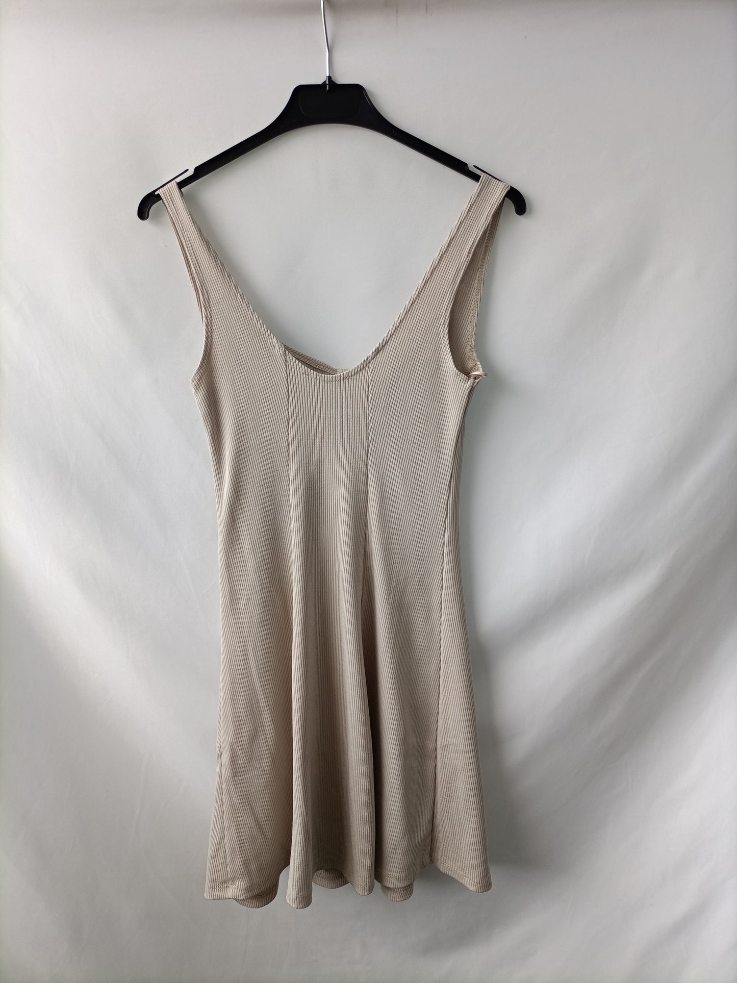 ZARA.  vestido corto canalé T.s