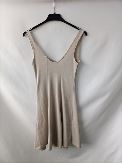 ZARA.  vestido corto canalé T.s
