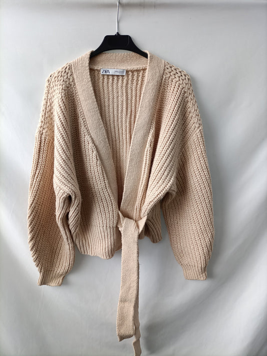 ZARA.  Jersey beige lazada T.m