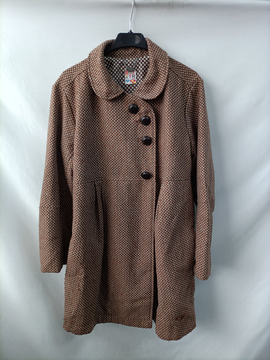 ROXY. Checked cloth coat, size XL