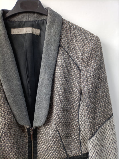 ZARA. Gray tweed jacket, size XL