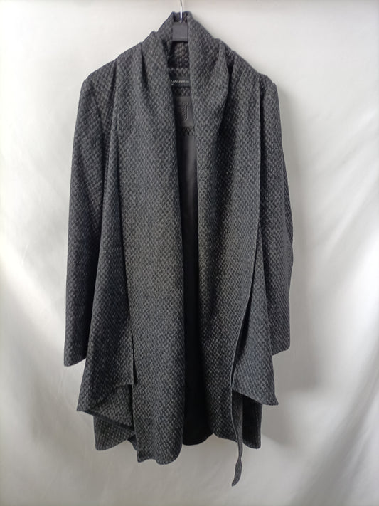ZARA. Abrigo palo gris T.l
