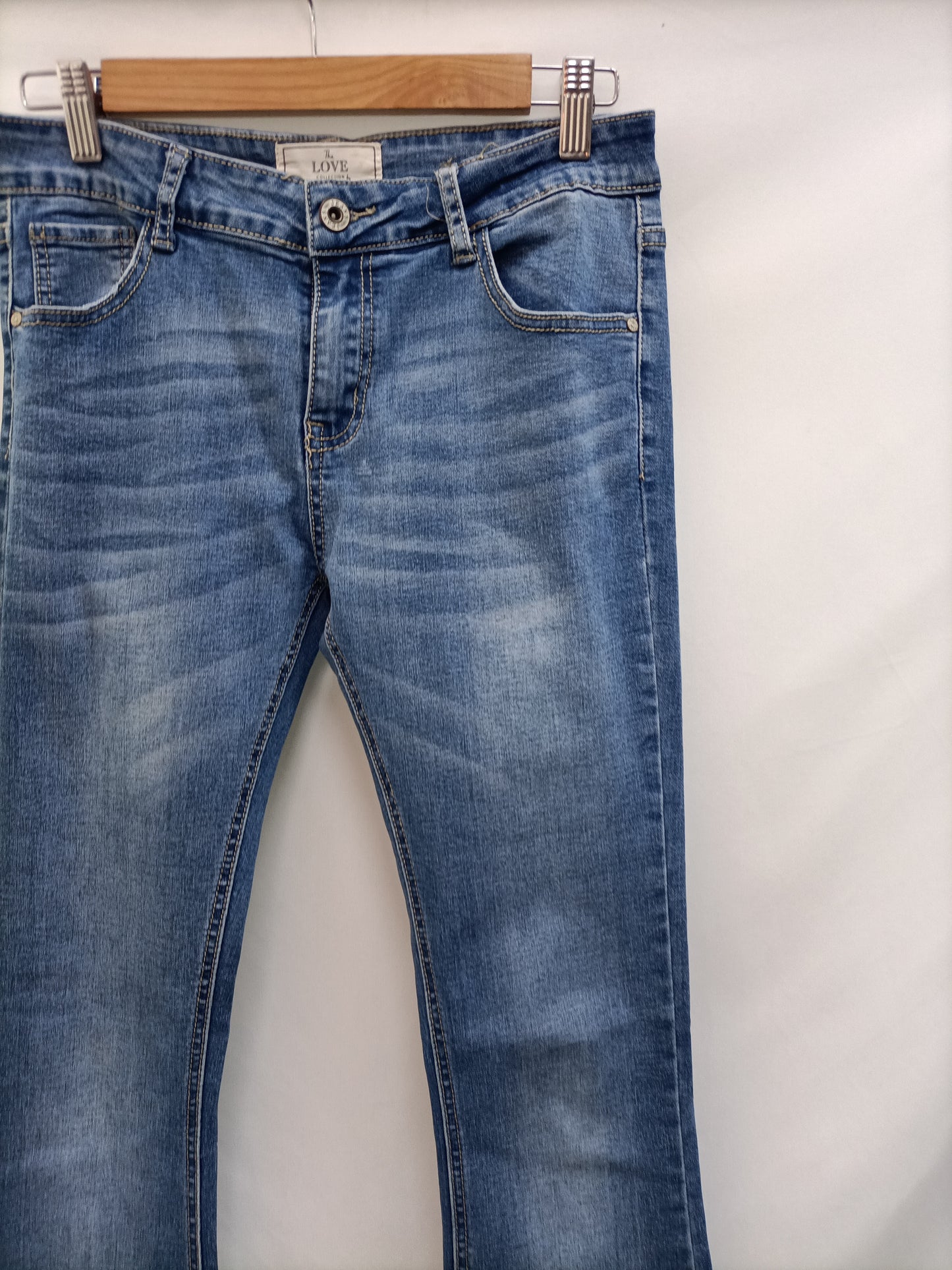 LOVE AND MONEY.Pantalones denim campana T.xl