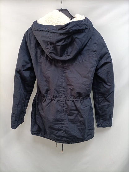 PULL&BEAR. Parka azul borrego T.m