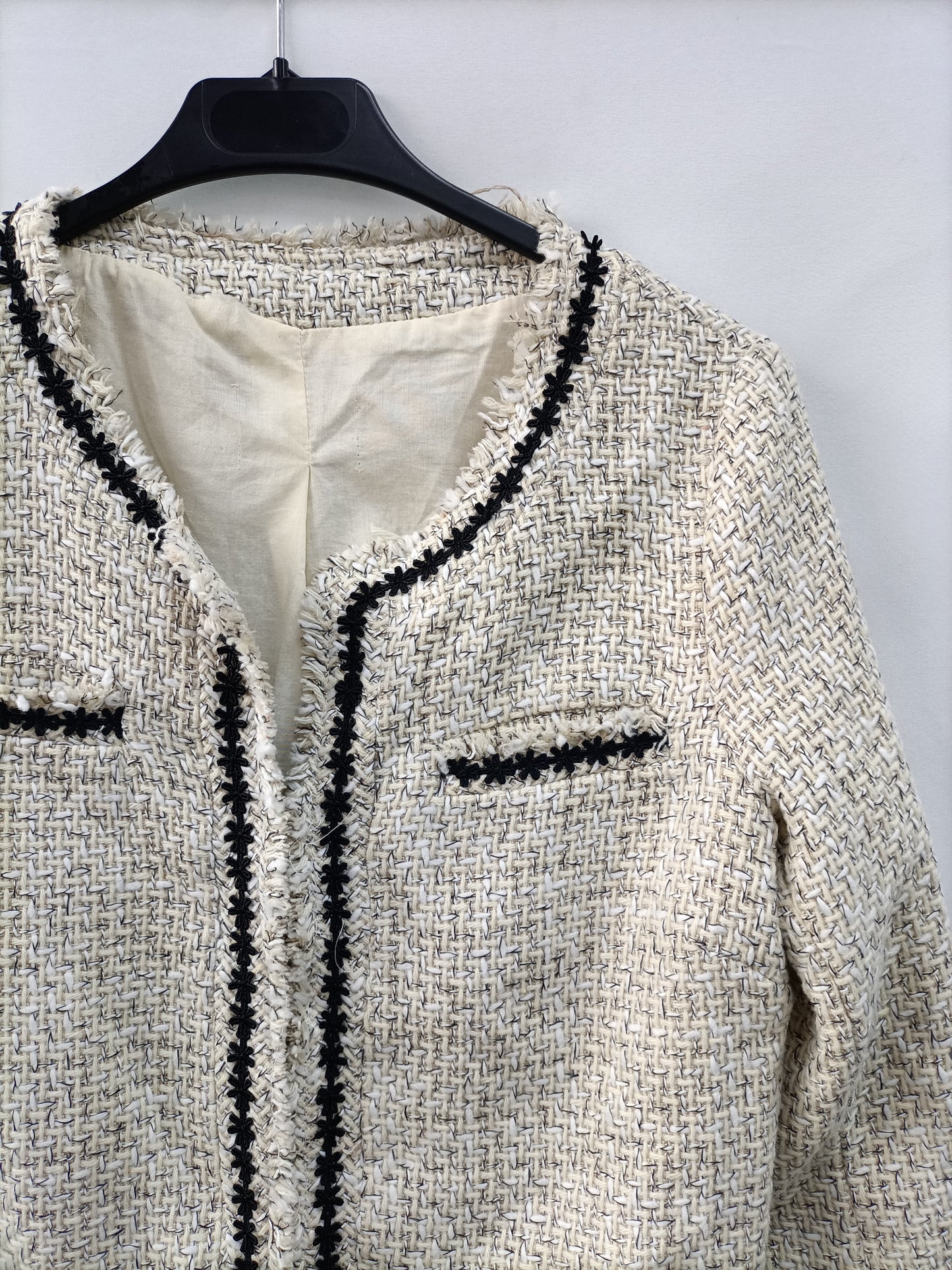 OTRAS. Abrigo tweed beige T.u(s)