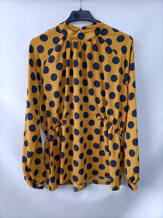 OTRAS. Blusa mostaza Lunares T.u(s/m)