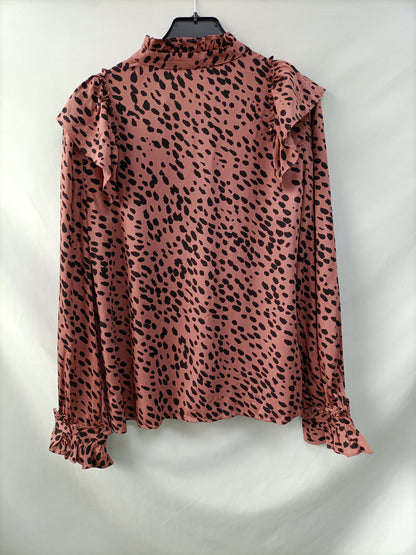 OTRAS. Blusa  rosa print T.u(s/m)