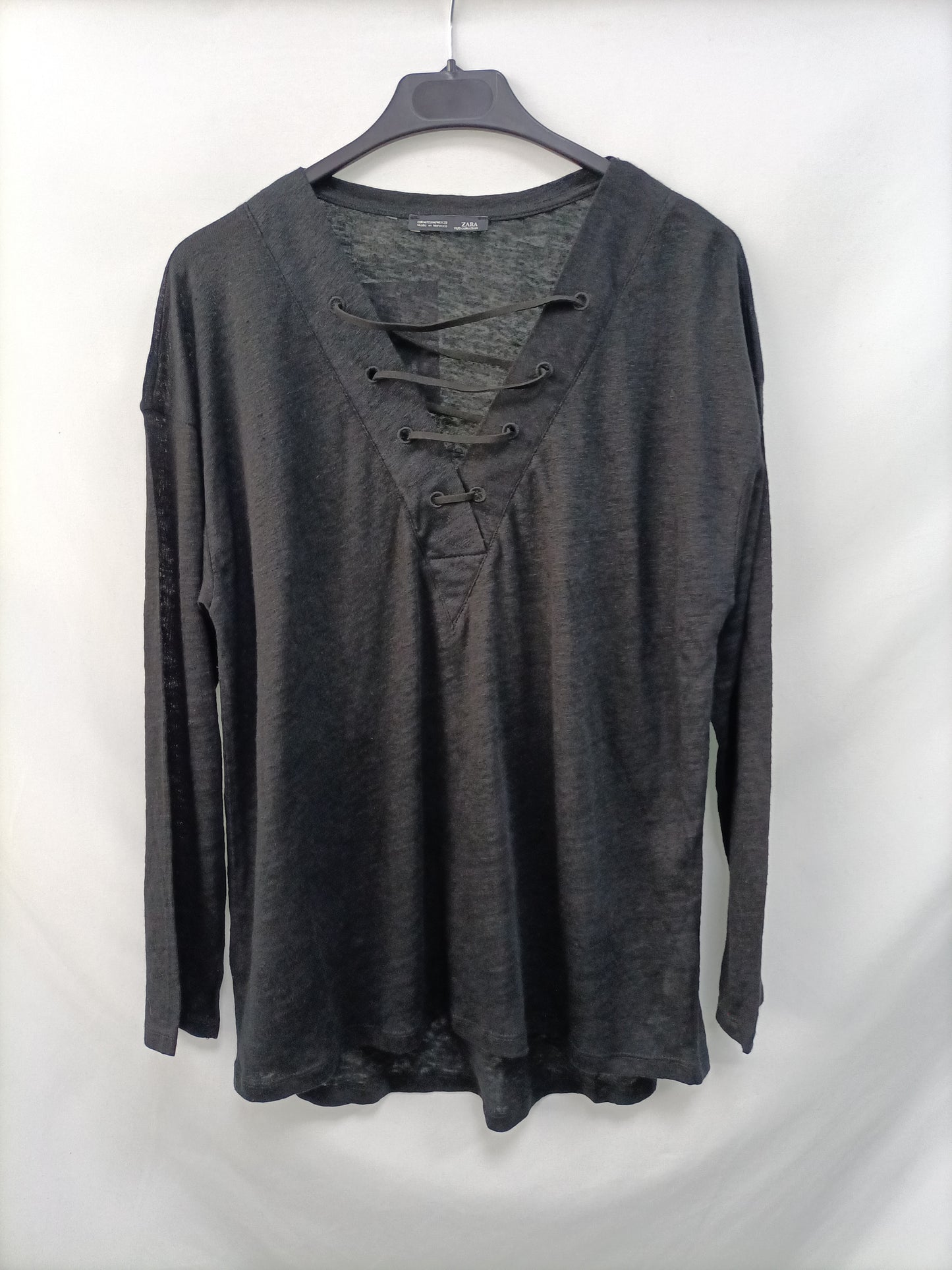 ZARA. Camiseta cuerdas T.m