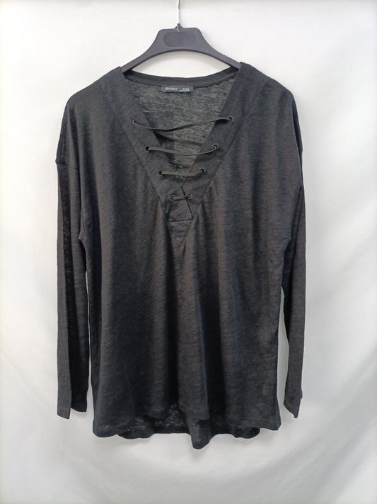 ZARA. Camiseta cuerdas T.m