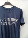 PACO VARELA. Camiseta azul oscuro  T.s