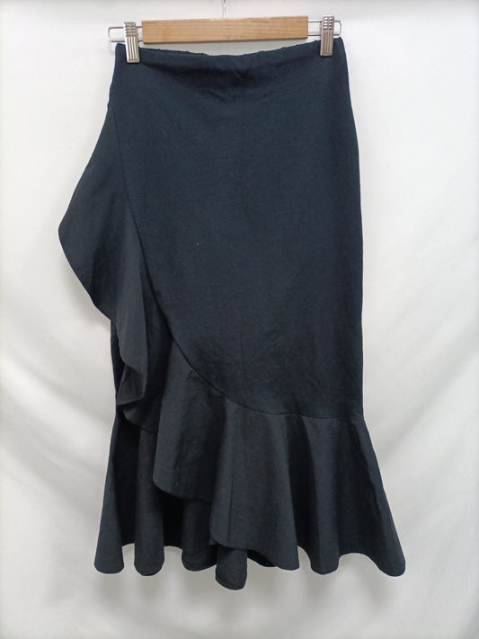 ZARA.Falda midi volantes T.s