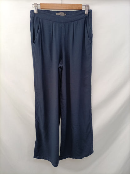 ICHI. Pantalón palazzo azul T.xs