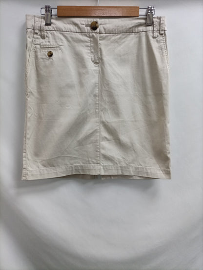 MANGO. Falda básica beige T.38