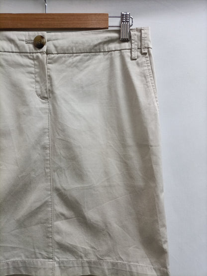 MANGO. Falda básica beige T.38