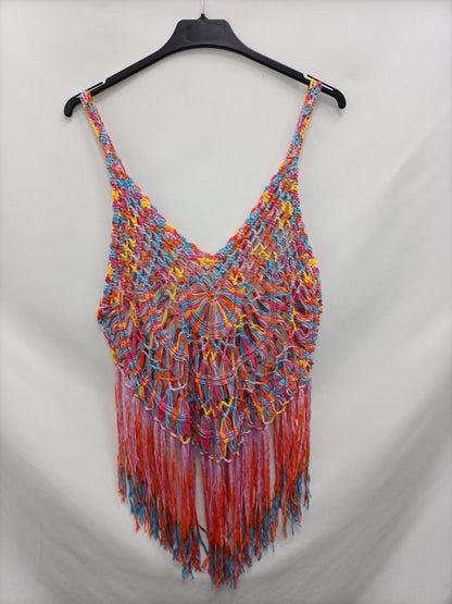 OTRAS.Top croché encaje multicolor TU(s/M)