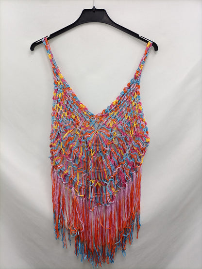 OTRAS.Top croché encaje multicolor TU(s/M)