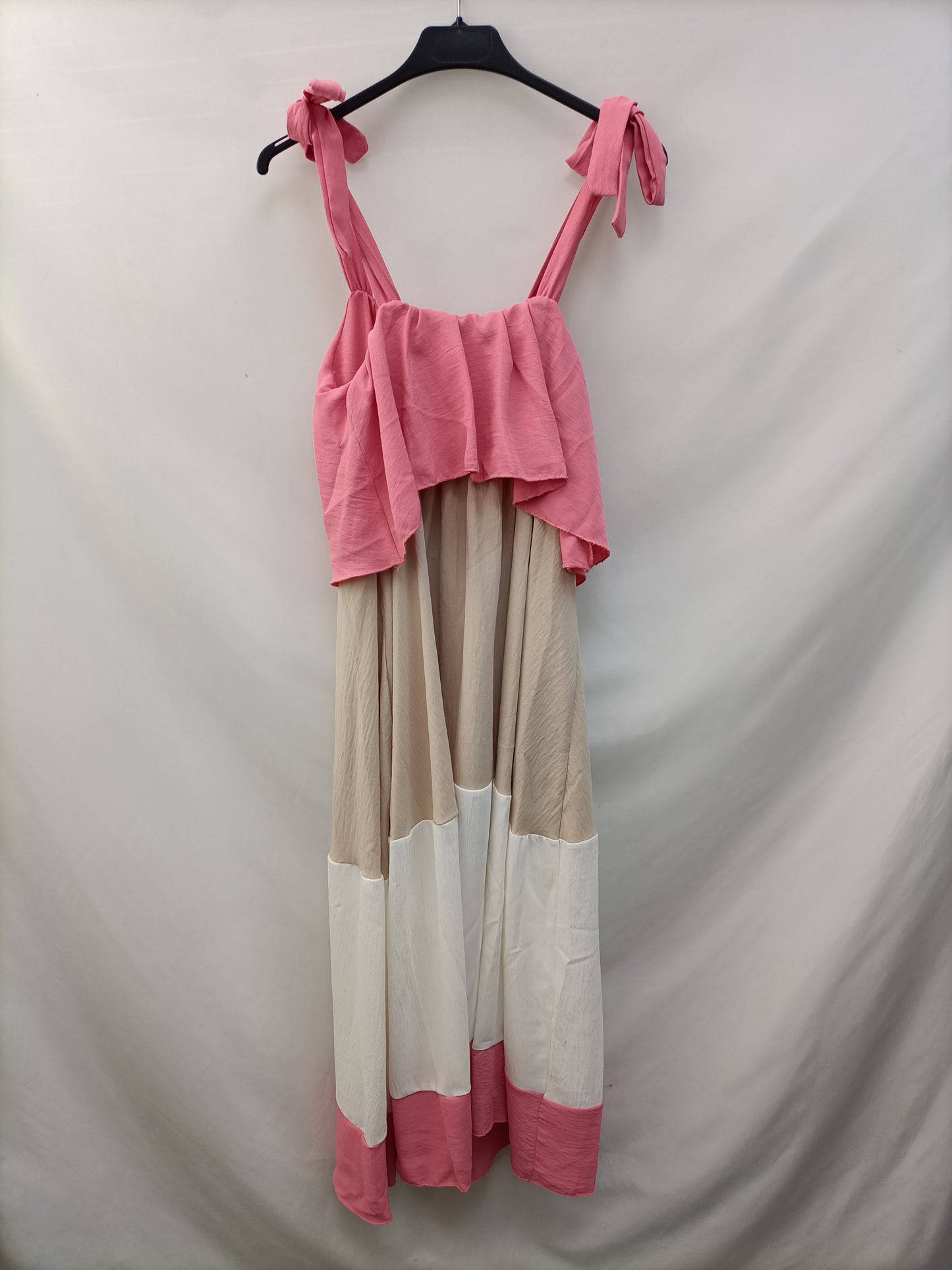 OTRAS.Vestido largo tricolor Tu (m)