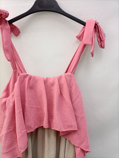 OTRAS.Vestido largo tricolor Tu (m)