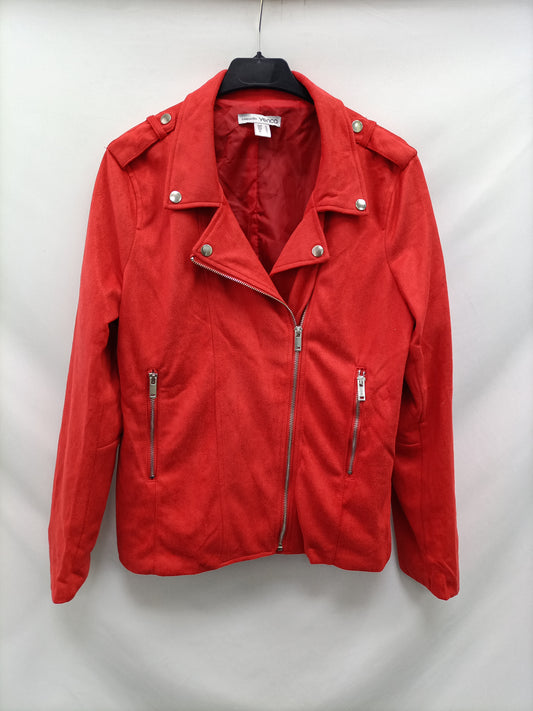 VENCA.Chaqueta antelina roja T.42