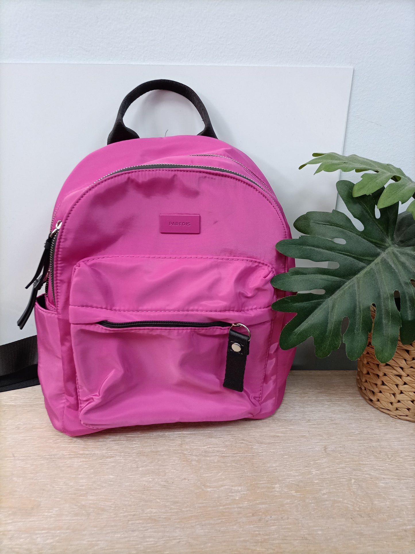 PARFOIS.Mochila lona rosa