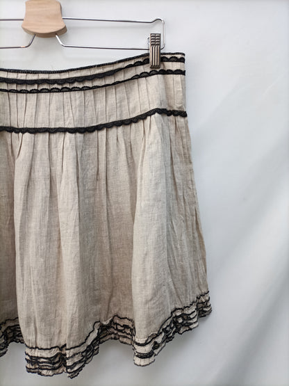 MANGO.Beige linen skirt S.42