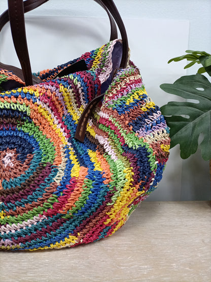 NATURA. Bolso rafia colores