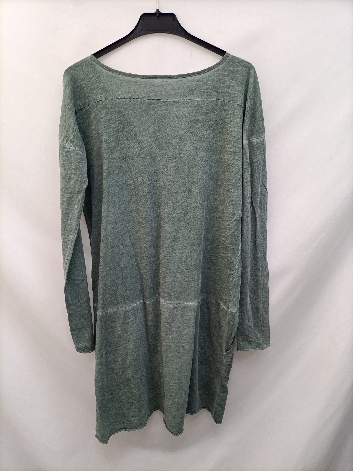 OTRAS. Vestido verde jaspeado T.u(m)