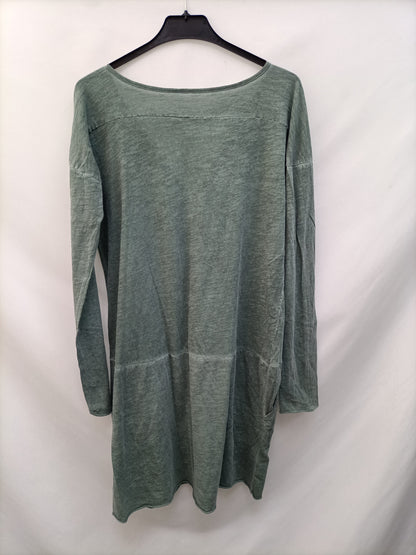 OTRAS. Vestido verde jaspeado T.u(m)