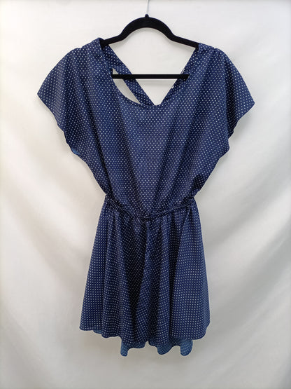 OTHERS. Blue polka dot dress Tu(m/l)