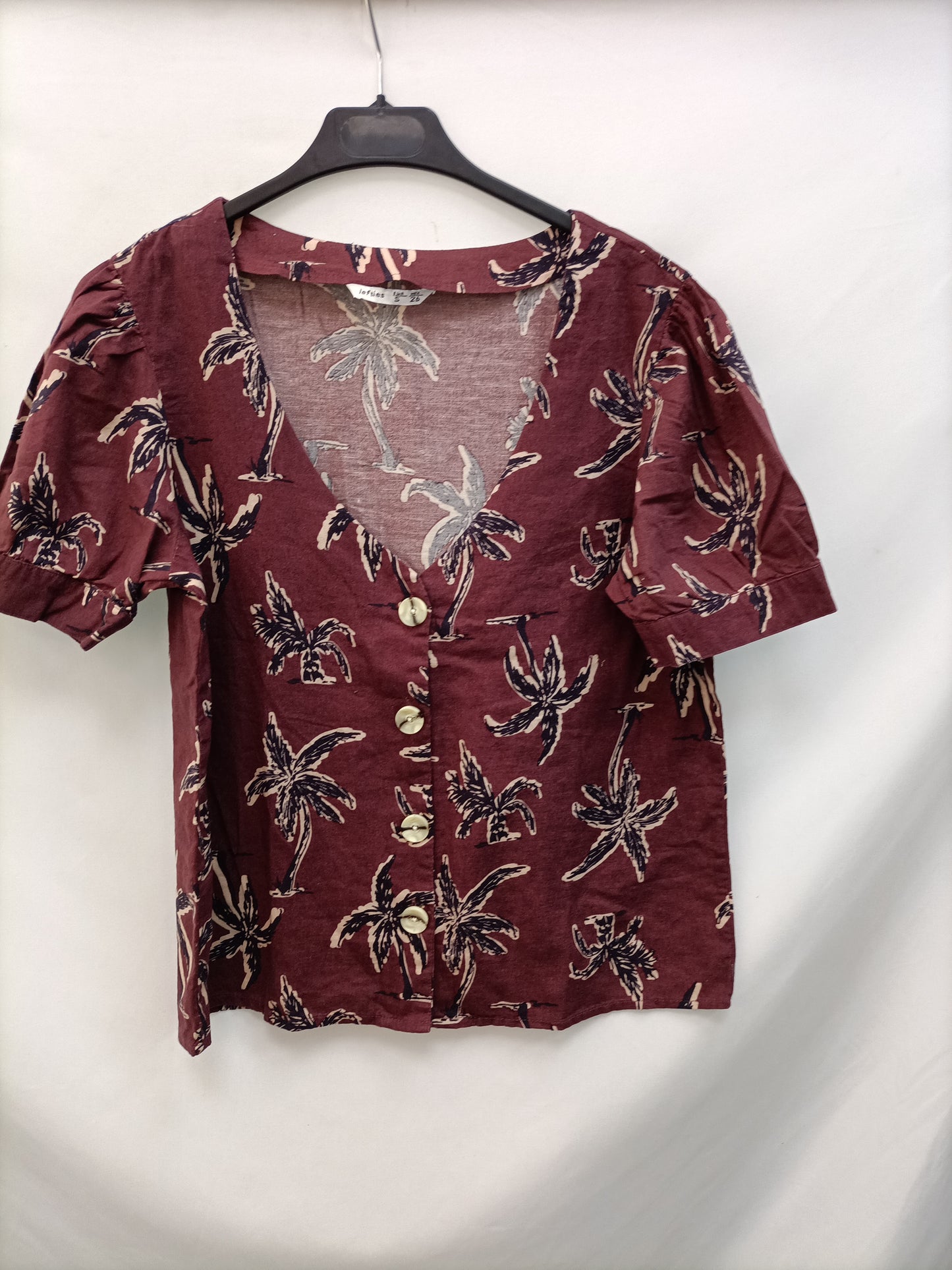 LEFTIES. Blusa burdeos palmeras T.s
