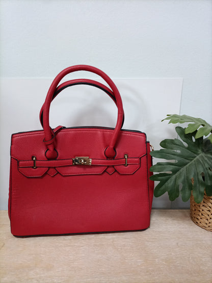 OTHERS. Red leather effect bag