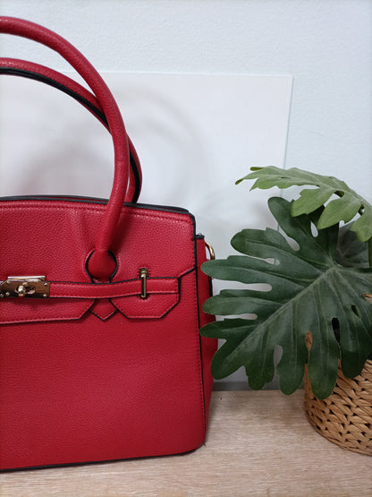 OTHERS. Red leather effect bag