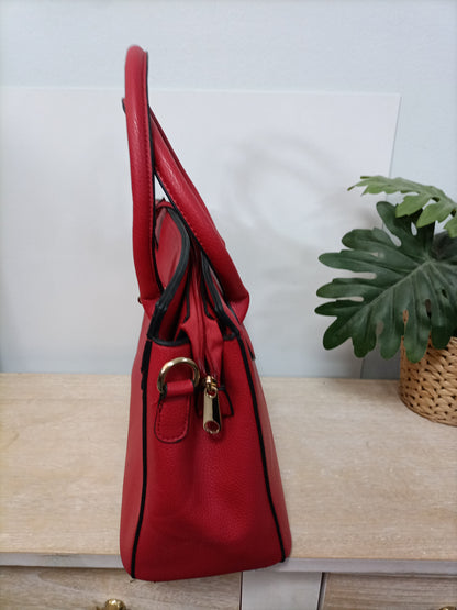 OTHERS. Red leather effect bag