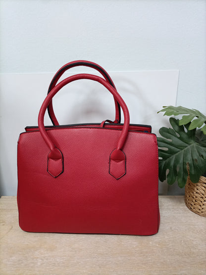 OTHERS. Red leather effect bag