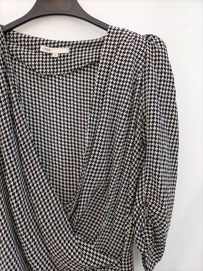 MAJE. Black and white houndstooth dress, size 38