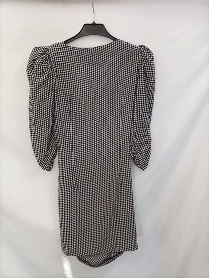 MAJE. Black and white houndstooth dress, size 38