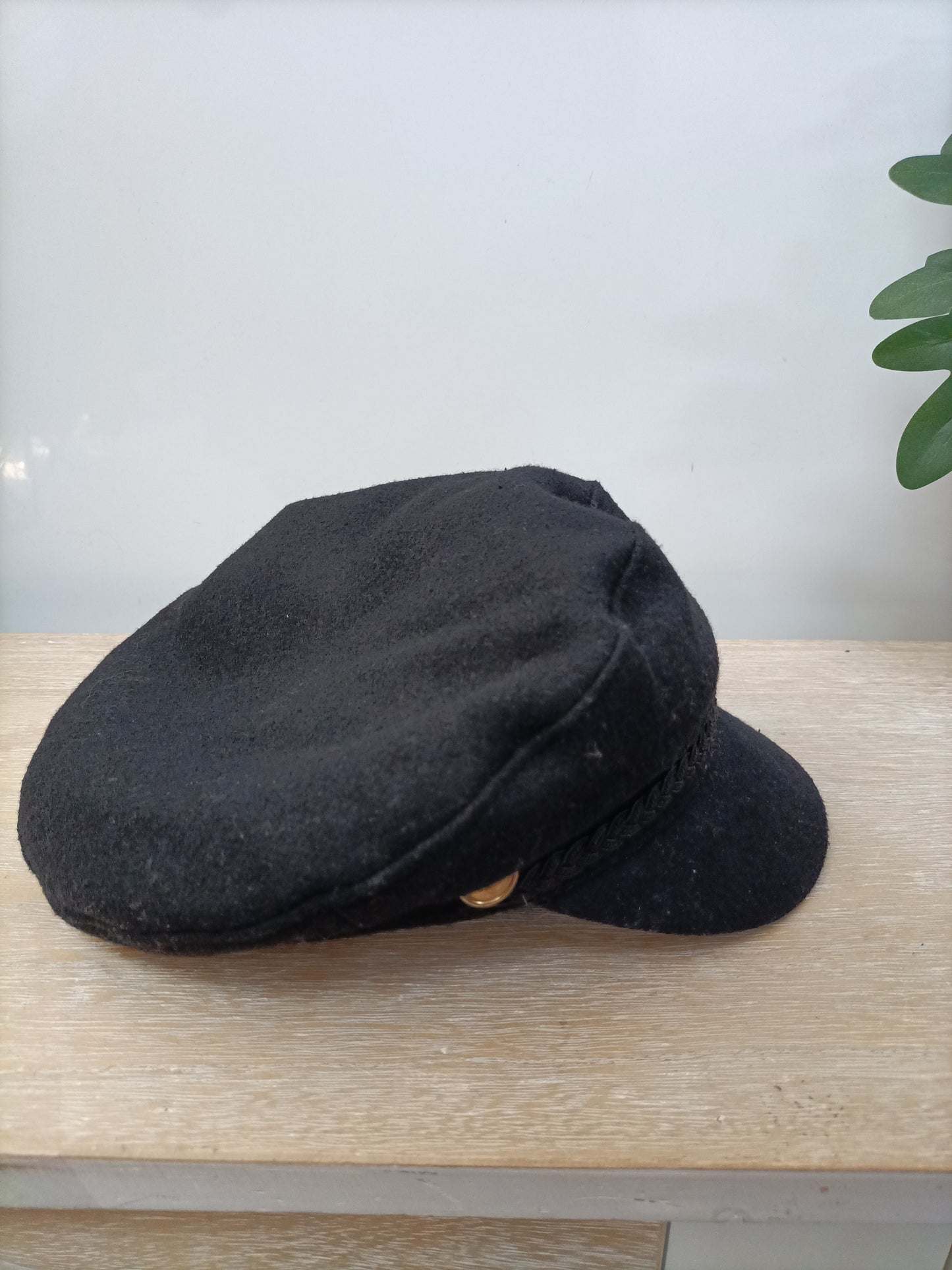 ZARA. Gorra negra paño T.s