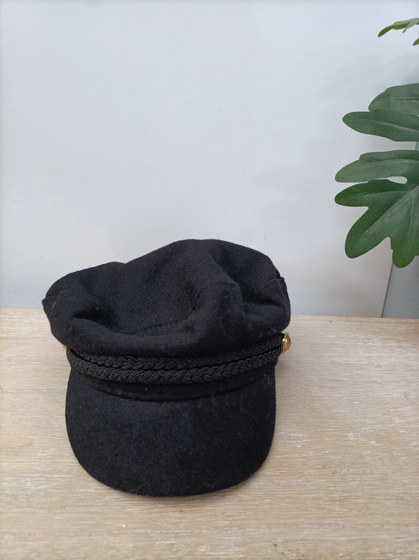 ZARA. Gorra negra paño T.s