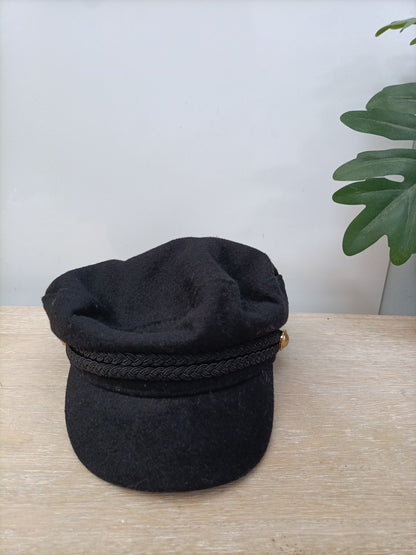 ZARA. Gorra negra paño T.s