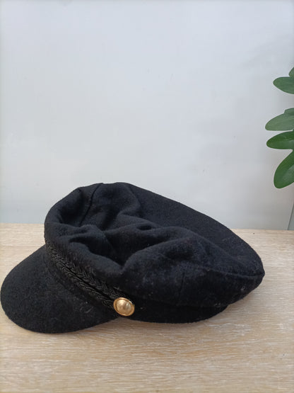 ZARA. Gorra negra paño T.s