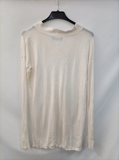 MANGO. Jersey beige fino T.s