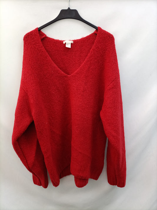 H&M. Jersey oversized rojo T.m