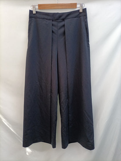 MANGO.Pantalones culotte azules anchos T.34